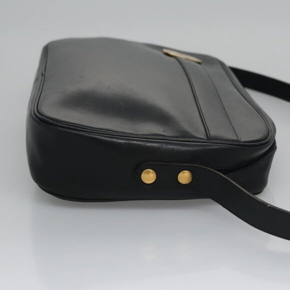 Christian Dior Shoulder Bag Leather Black Gold Auth bs21873 - Picture 4 of 14